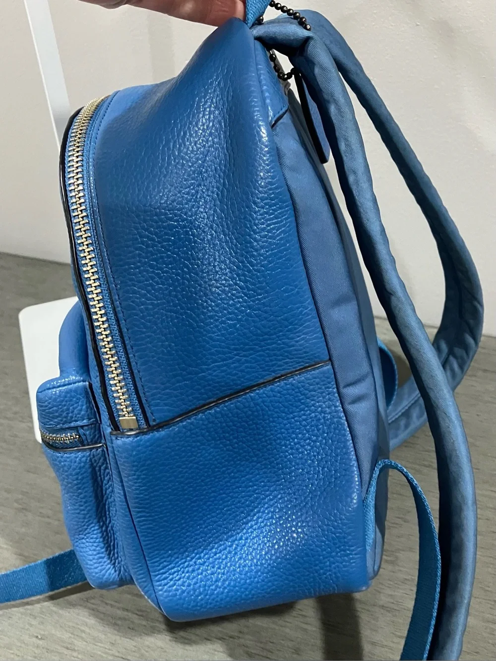 Coach Pebbled Leather Mini Backpack in Cobalt Blue